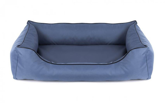 Legowisko dla psa Sofa Valencia Standard w kolorze niebieskim z czarnym wykończeniem Rozmiar: L - 100 x 75 cm