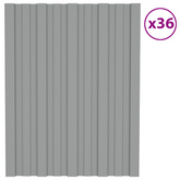 Panel dachowy 36 pcs Szary 60 x 45 cm Stal galwanizowana