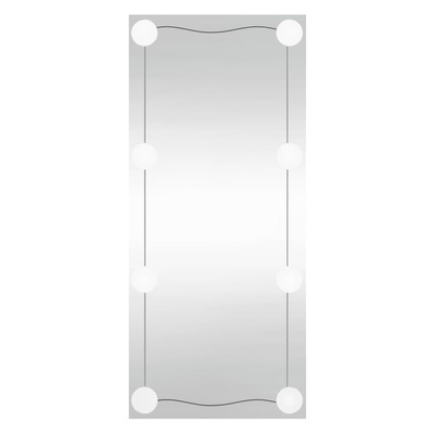 vidaXL Lustro ścienne z LED, 40x80 cm, szklane, prostokątne