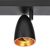 6-krotna punktowa oprawa sufitowa typu spot OVO 6 Black Gold, listwa, IP20, 6xGU10, czarna, pierścień złoty EDO777245 EDO Solutions