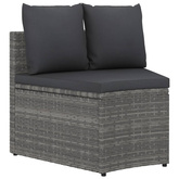 6-częściowa sofa do ogrodu, z poduszkami, polirattan, szara