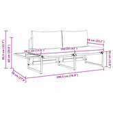 Sofa Ogrodowa z poduszką Jasnoszary 200,5 x 70 x 85,5 cm Stal