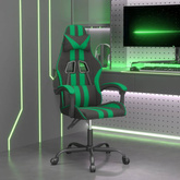 vidaXL Obrotowy fotel gamingowy, czarno-zielony, sztuczna skóra