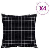 Poduszki rozrzucone Kratka 4 pcs Czarna kratka 60 x 60 cm