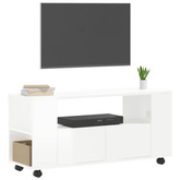vidaXL Szafka pod TV, wysoki połysk, biała, 102x34,5x43 cm