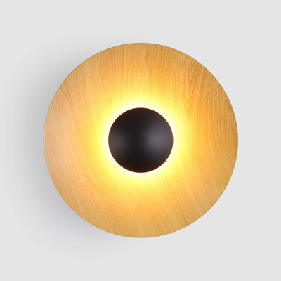 Kinkiet Nowoczesny Drewniany okrągły 45cm 12W Abruzzo Orzo