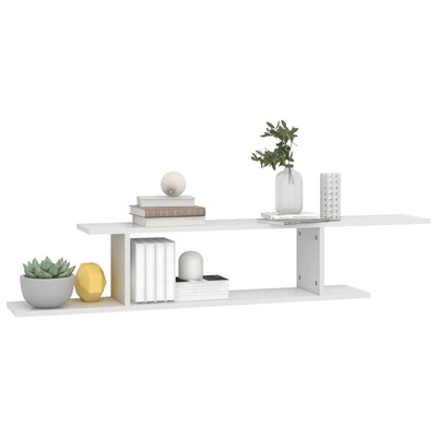 vidaXL Wisząca szafka pod TV, biel z połyskiem, 125x18x23 cm