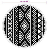 vidaXL Dywan na zewnątrz, czarny, ?160 cm, PP model standard