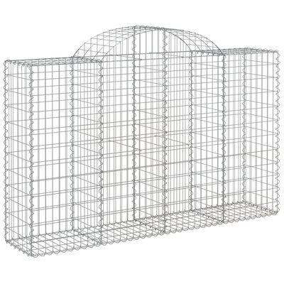 Kosze gabionowe, 15 szt, 200x50x120/140cm, galwanizowane żelazo