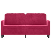 Sofa 2-osobowa, winna czerwień, 140 cm, tapicerowana aksamitem