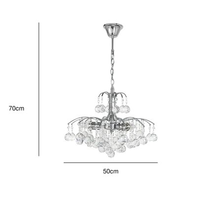 Żyrandol kryształowy lampa wisząca  MONTE CARLO 3 X 40W E14 srebrny