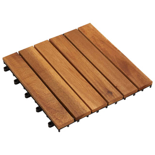 Płytka Tarasowa 10 pcs Brązowy 30 x 30 cm Drewno Akacjowe
