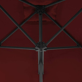 Parasol ogrodowy na stalowym słupku, bordowy, 250x250x230 cm