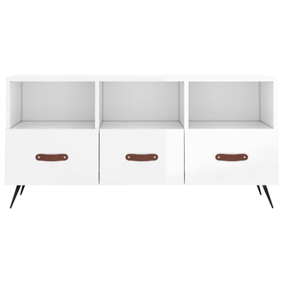 vidaXL Szafka pod TV, biała, wysoki połysk, 102x36x50 cm