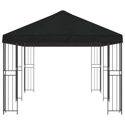 Altana z bokami 6 x 3 m Czarny Poliester i Stal 190