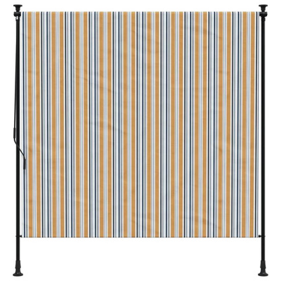 vidaXL Roleta zewnętrzna, żółto-biała, 150x270 cm, tkanina i stal