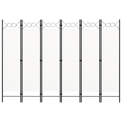 Parawan 6-panelowy, biały, 240 x 180 cm
