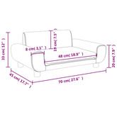 vidaXL Sofa dla dzieci, ciemnoszara, 70x45x33 cm, aksamit