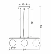 Lampa wisząca chrom/biała kula 3 RAISA 33-01382