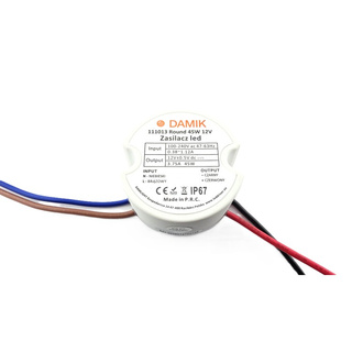 Zasilacz do taśm LED DAMIK Round 12V 45W IP67