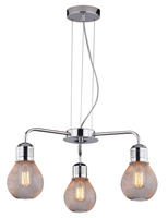Lampa wisząca chrom druciany klosz 3x60W regulacja Gliva Candellux 33-58539