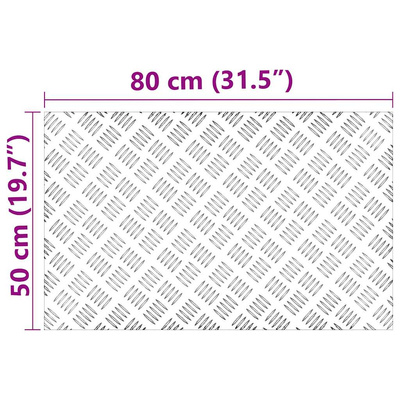 Stopień Prostokątny 2 pcs Srebrny 80 x 50 cm Aluminium