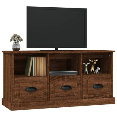 vidaXL Szafka pod TV, brązowy dąb, 100x35x50cm materiał drewnopochodny