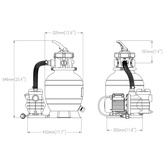 Piaskowy filtr basenowy z filtrem wstępnym, czarny