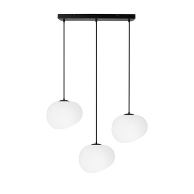 STONES lampa wisząca czarny 20cm 3x40W E27 klosz biały 33-35158