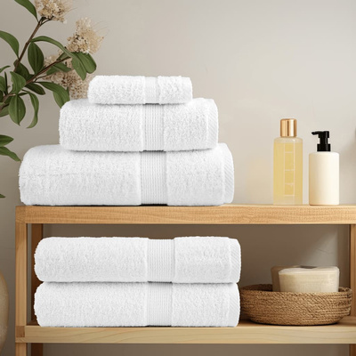 Ręczniki premium, SOLUND, 4 szt., białe, 100x150 cm, 600 g/m?