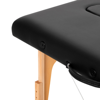 Stół składany do masażu drewniany Komfort Activ Fizjo Lux 2 segmentowy 190x70 czarny 144001