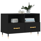 vidaXL Szafka pod TV, czarna, 80x36x50 cm, materiał drewnopochodny