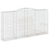 Kosze gabionowe, 2 szt, 400x50x200/220 cm, galwanizowane żelazo