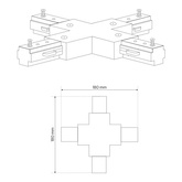 Łącznik X do szyny MEVA PRO X Connector White, biały EDO777517 EDO Solutions