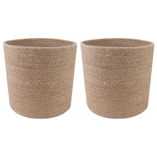 Zestaw doniczek 2 pcs naturalny ? 21 x 21 cm 100% Juta Tossa