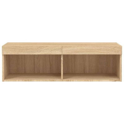 vidaXL Szafka pod TV z oświetleniem LED, dąb sonoma, 100x30x30 cm
