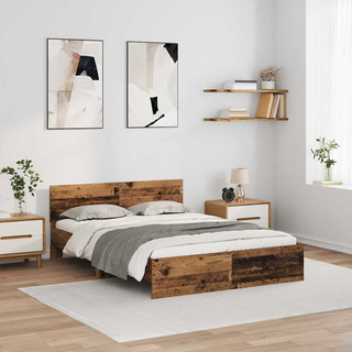 Ramka łóżka Stare drewno 150 x 200 cm Drewno inżynieryjne