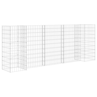 vidaXL Donica gabionowa w kształcie H, drut stalowy, 260x40x100 cm