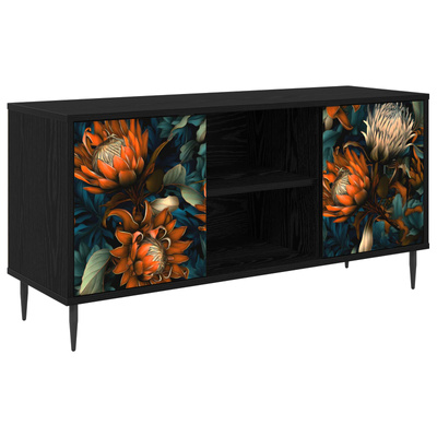 Szafka pod telewizor LOCHEM 102 x 33 x 51 cm Czarny dąb
