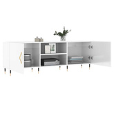 vidaXL Szafka pod TV, wysoki połysk, biała, 150x30x50 cm