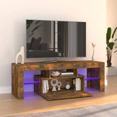 Szafka pod TV z oświetleniem LED, przydymiony dąb, 120x35x40 cm vidaXL