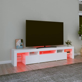 vidaXL Szafka pod TV z oświetleniem LED, biała 200x36,5x40 cm cm