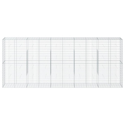 Kosz gabionowy z pokrywą, 500x50x200 cm, galwanizowane żelazo