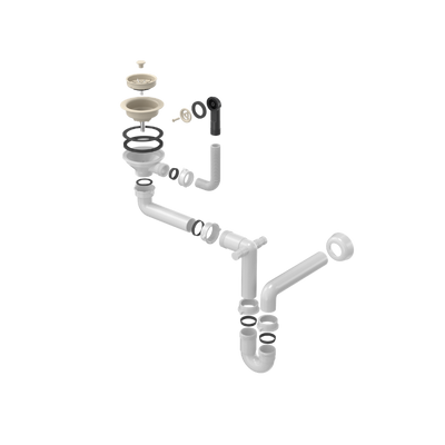 Odpływ zatyczkowy 3 1/2" z syfonem 1-komorowy Power Colour river sand (GRANIT-pionowy), save space (12PB3-P2A-BE)