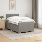 Łóżko Box Spring z materacem i LED Ciemnoszary 120 x 190 cm