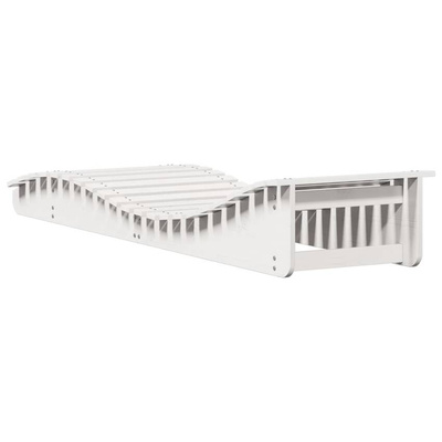 vidaXL Leżaki, 2 szt., białe, 205x60x31,5 cm, lite drewno sosnowe