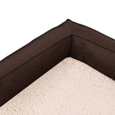 vidaXL Legowisko dla psa, 60x42 cm, wygląd lnu z polarem, brązowe