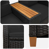 Leżanka z stolikiem 2 -Seater 126 x 65 x 112 cm polirattan