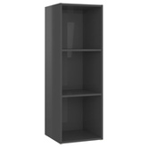 vidaXL Szafka pod TV, szara na wysoki połysk, 107x35x37 cm