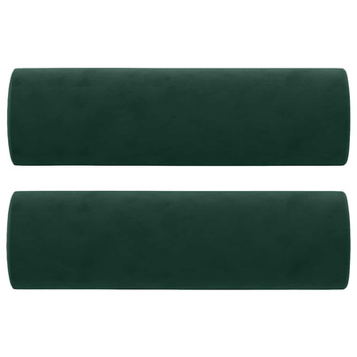 3-osobowa sofa z poduszkami, ciemnozielona, 180 cm, aksamit